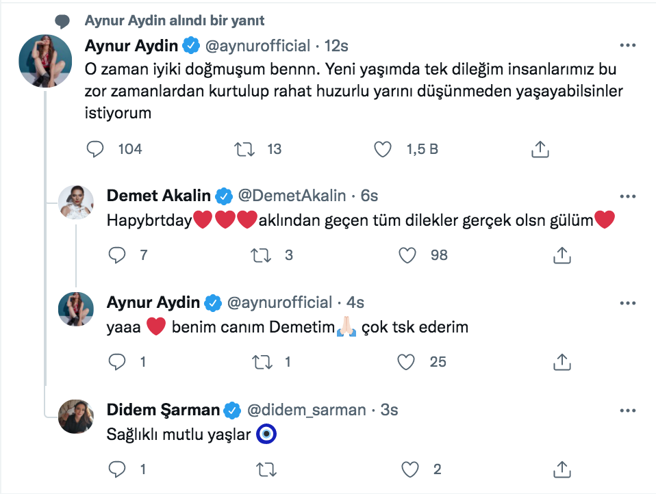 aynur aydin dogum gununu kutladi